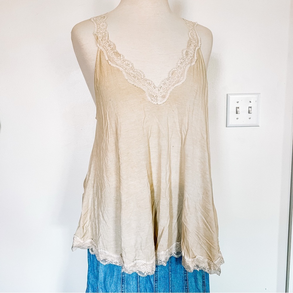 POL | Cream Lace Sleeveless Cami Tank